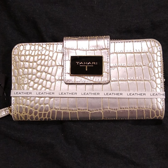 Tahari Handbags - Tahari gold leather wallet